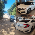 [VÍDEO] Casal tem Honda Civic furtado em praia de Penha