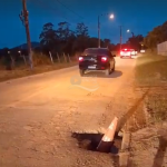 [VÍDEO] Alerta para motoristas: bueiros viram crateras e colocam motoristas em risco de acidentes em Penha
