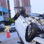 Capotamento de veículo foi registrado na BR-101 durante a tarde desta terça-feira (13)