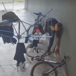 [VÍDEO] Homem é flagrado furtando duas bicicletas do interior do cercado de residência