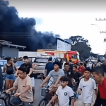 [VÍDEO] Incêndio de grandes proporções em galpão de recicláveis em Navegantes mobiliza bombeiros de Penha e região