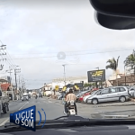 [VÍDEO] Motorista esbraveja sobre piloto de scooter que faz tudo errado em avenida de Penha