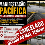 Chuva provoca adiamento de manifestação contra a Águas de Penha que ocorreria neste sábado