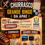 APAE de Penha promove churrasco e bingão neste domingo (16)