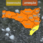 [VÍDEO] Santa Catarina tem risco de temporais com granizo e chuva intensa nos próximos dias