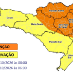Chuva permanece em Santa Catarina no fim de semana e no feriado
