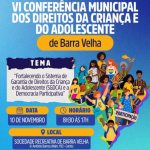 Conferência Municipal dos Direitos da Criança e do Adolescente será realizada em 10 de novembro em Barra Velha